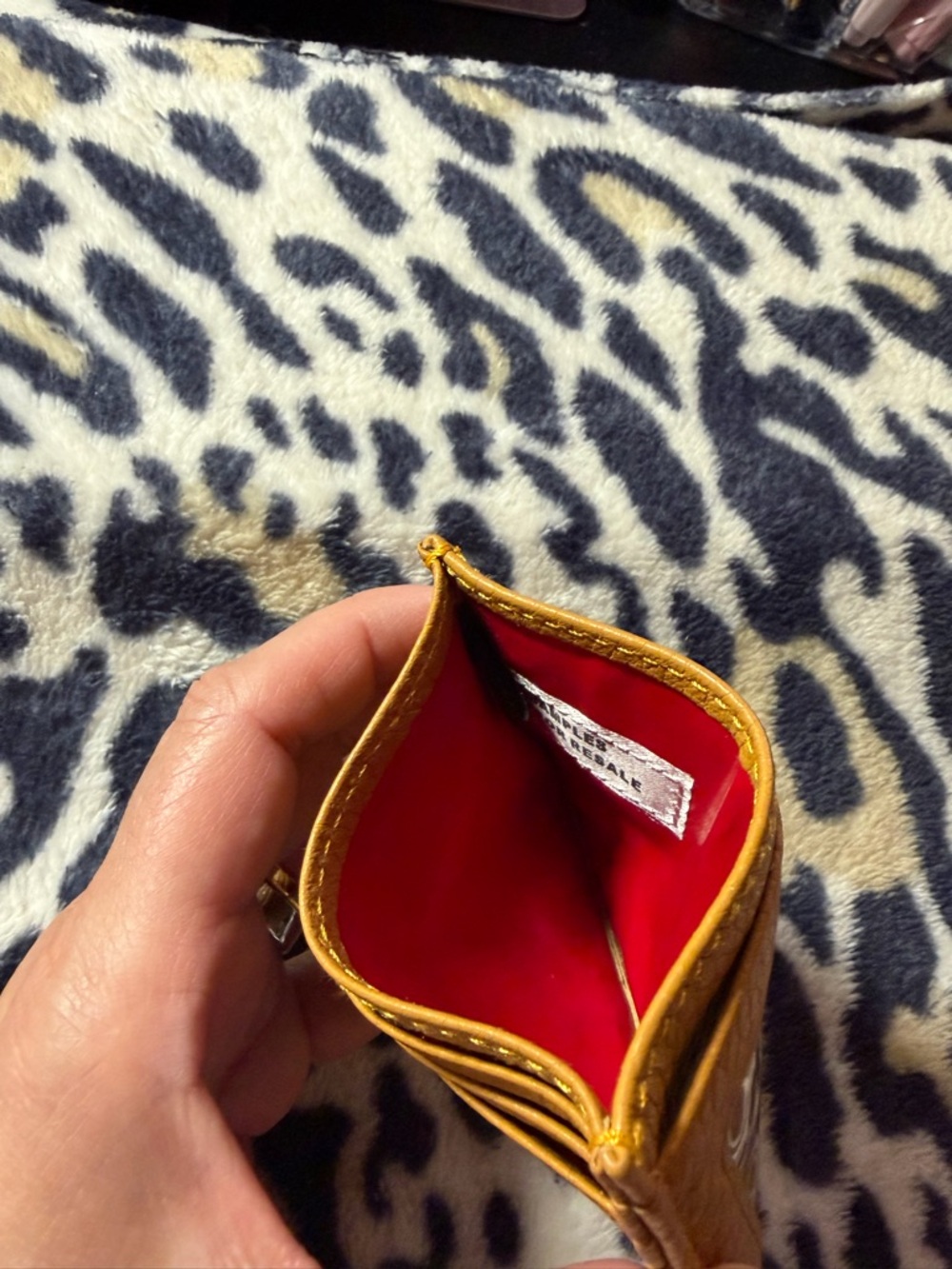 Dooney & Bourke Mustard Pebbled Leather Card Holder - Picture 3 of 3